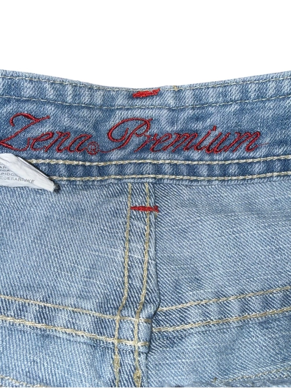 Reworked Upcycled Women’s Denim Bermuda Shorts Vintage Zena Premium Size 8 - Picture 7 of 8